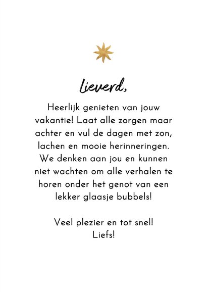 Trendy vakantiekaart bon voyage streeppatroon zon goud 3