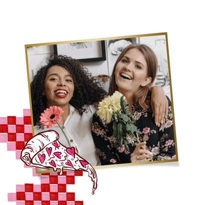 Trendy valentijnskaart ‘Hot slice’ pizza hartjes 2