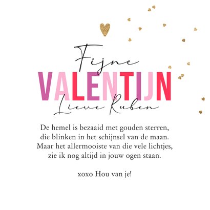 Trendy Valentijnskaart kleurrijk hartjesconfetti goud 3