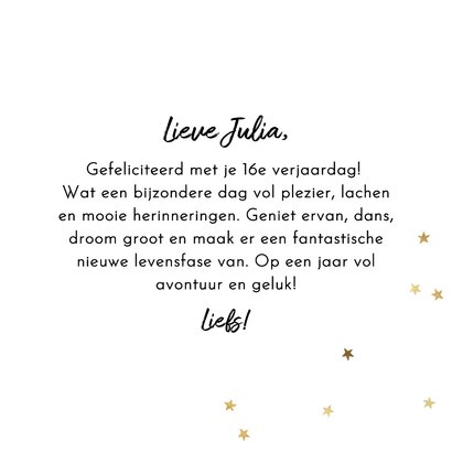 Trendy verjaardagskaart kleurrijk blokjespatroon naam foto 3