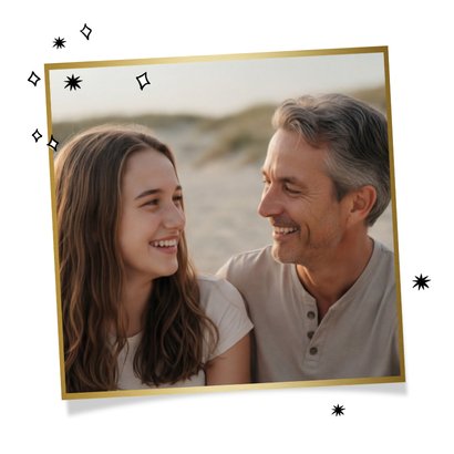 Trendy verjaardagskaart papa van harte illustratie hart 2