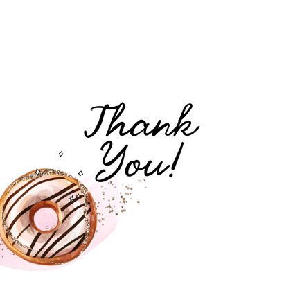 Trendy wenskaart blij met jou donut illustratie waterverf 2