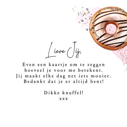 Trendy wenskaart blij met jou donut illustratie waterverf 3