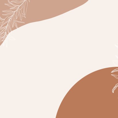 Trendy We're Engaged met abstracte vormen en plantje Achterkant