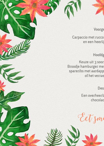 Tropical Menukaart dubbel - DH 2
