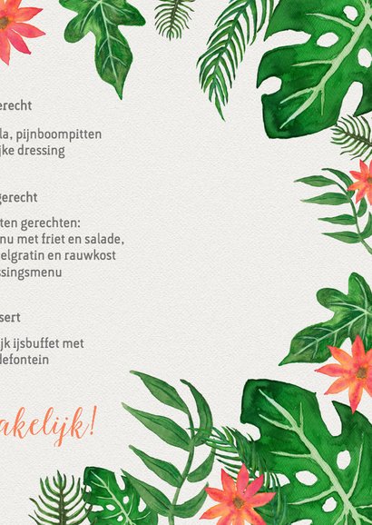 Tropical Menukaart dubbel - DH 3