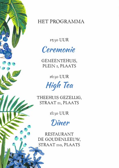 Tropisch Zomer Trouwkaart 2