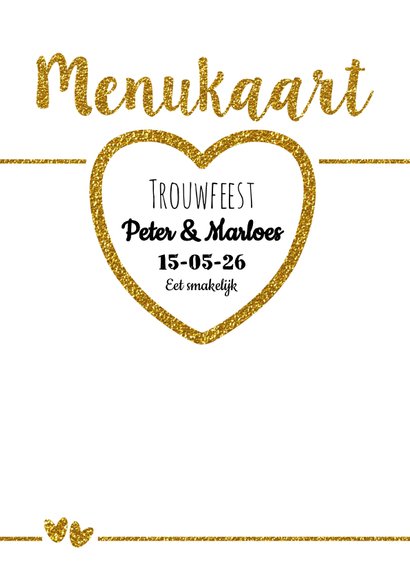 Trouw menu glamour en glitter 2