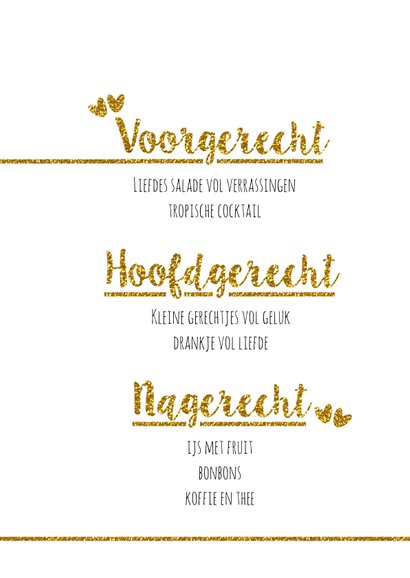 Trouw menu glamour en glitter 3