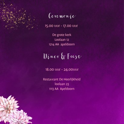 Trouwen dahlia purple 2