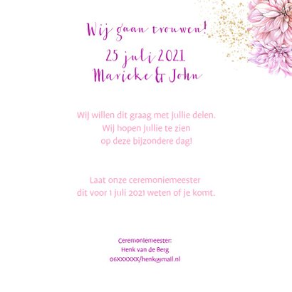 Trouwen dahlia purple 3