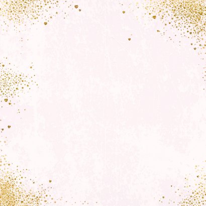 Trouwen feestelijke trouwkaart met sterretjes en hartjes Achterkant