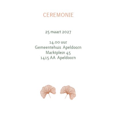 Trouwen ginkgoblad koper 2