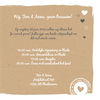 Trouwen - Groot hart, stempel 3