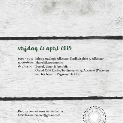 Trouwen harten hout mint 2