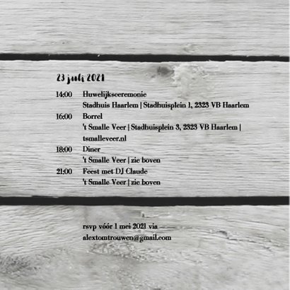 Trouwen krijt hart hout print 2