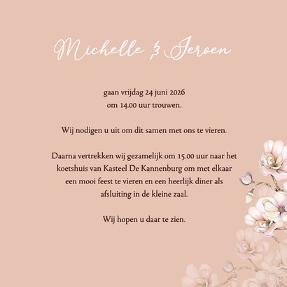 Trouwen magnoliatakken wit roze  3