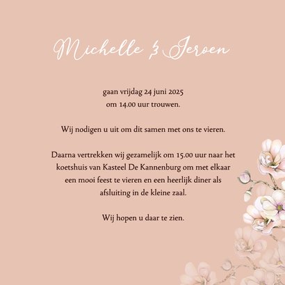 Trouwen magnoliatakken wit roze 3