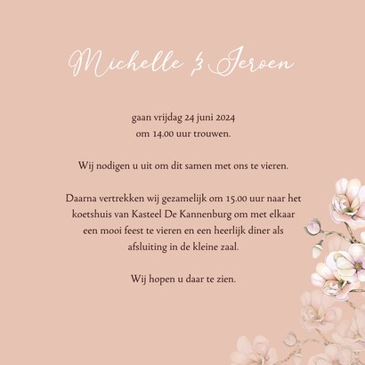 Trouwen magnoliatakken wit roze 3