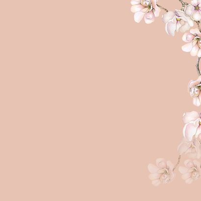 Trouwen magnoliatakken wit roze  Achterkant