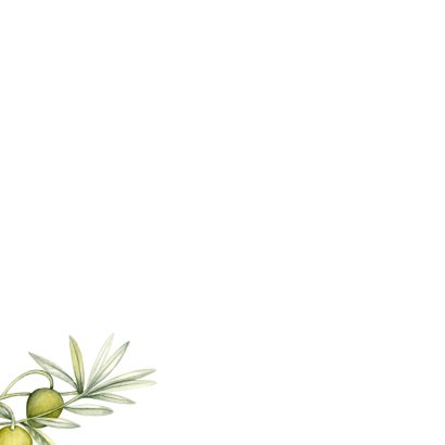 Trouwen olijftak aquarel Achterkant