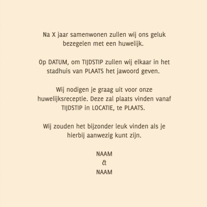 Trouwen veren label hout - HR 3