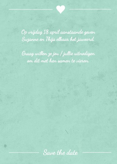 Trouwkaart affiche mint 3