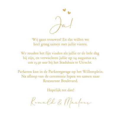 Trouwkaart bakfiets met gezin en hartjes 3