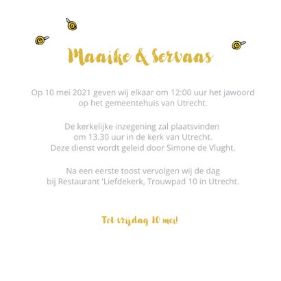 Trouwkaart bakfiets met kinderen geel 3