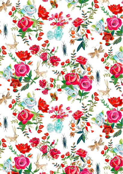 Trouwkaart bloemen rozen tuin 2