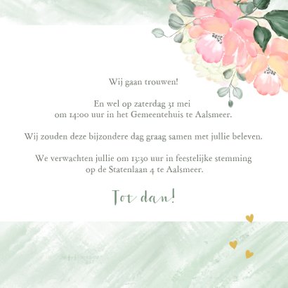 Trouwkaart boeket rozen 3