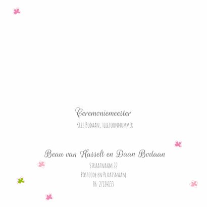 Trouwkaart Bohemian roze 2