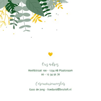 Trouwkaart - Botanisch met goud 2