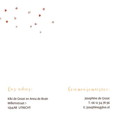 Trouwkaart bruiden fiets en blikjes 2