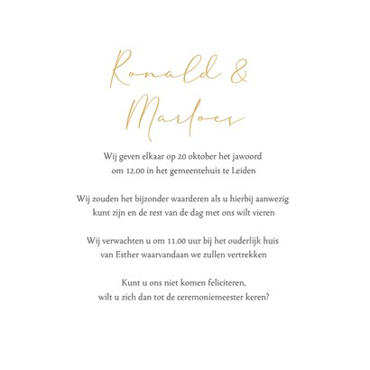 Trouwkaart busje wit met hartjes 3