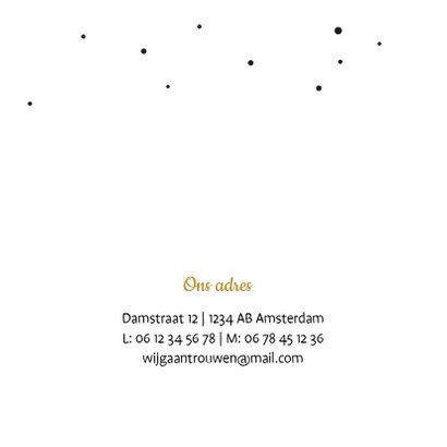 Trouwkaart confetti gouden hart 2