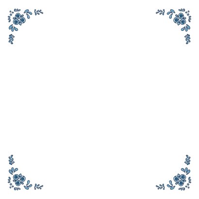 Trouwkaart Delftsblauw fiets Achterkant