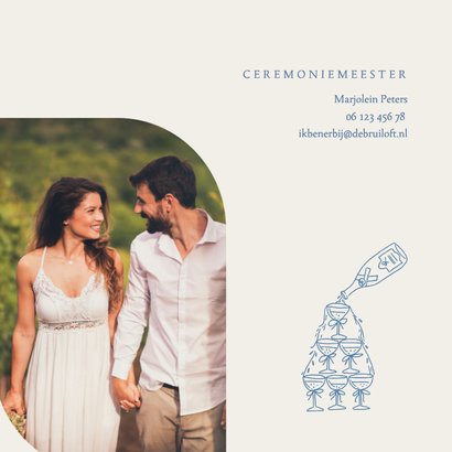 Trouwkaart doodle tekening gedekte tafel diner 2