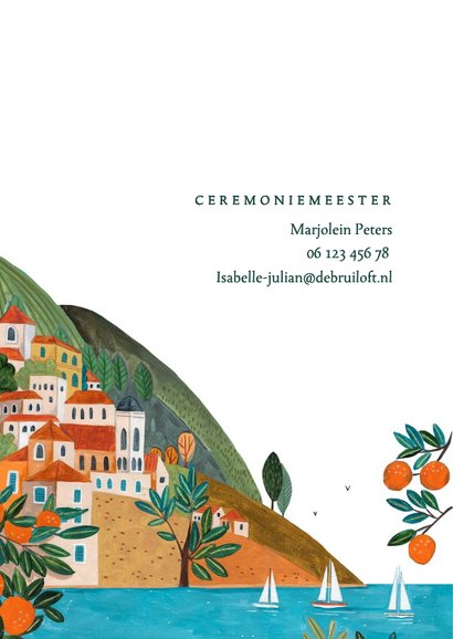 Trouwkaart dorpje mediterraanse kust  2