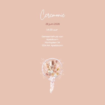 Trouwkaart dreamcatcher bohemian 2