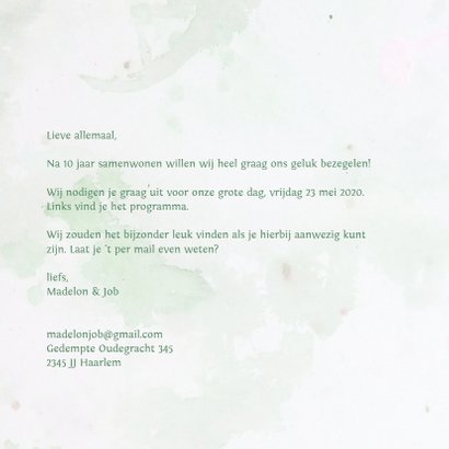 Trouwkaart eigen txt bloemen mix 3