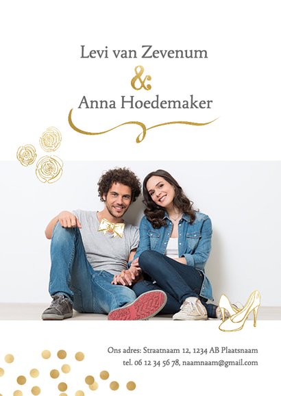 Trouwkaart feestelijk klinkend 2
