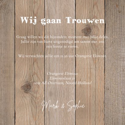Trouwkaart foto hout stempels 3