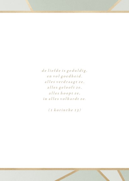 Trouwkaart geometrisch patroon groen 2