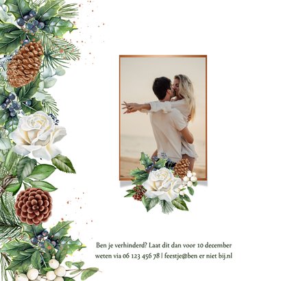 Trouwkaart Geregistreerd partnerschap krans witte rozen  2