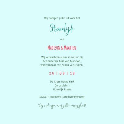 Trouwkaart geschilderd Mr & Mrs 3