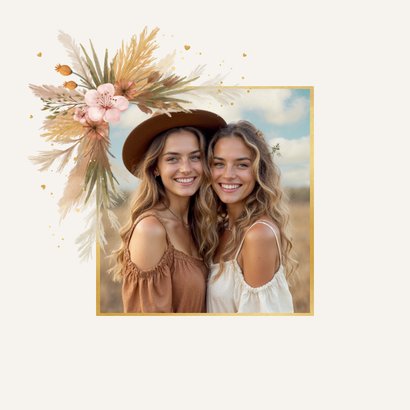 Trouwkaart getuige bruidsmeisje ceremoniemeester bohemian 2