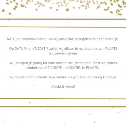 Trouwkaart goud en wit C RB 3