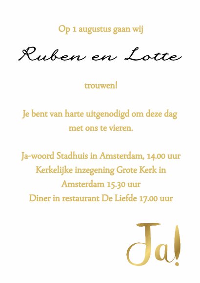 Trouwkaart Goud - WW 3