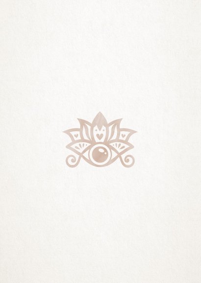 Trouwkaart Hamsa hand - natuurlijke uitnodiging bruiloft  Achterkant